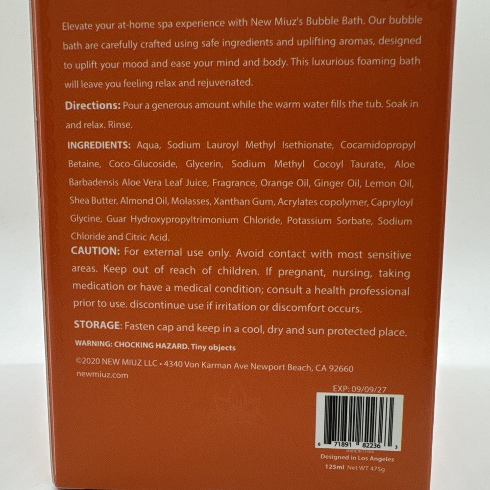 New Miuz Detox Bubble Bath Potion - Orange Lemon & Ginger - Picture 2 of 5